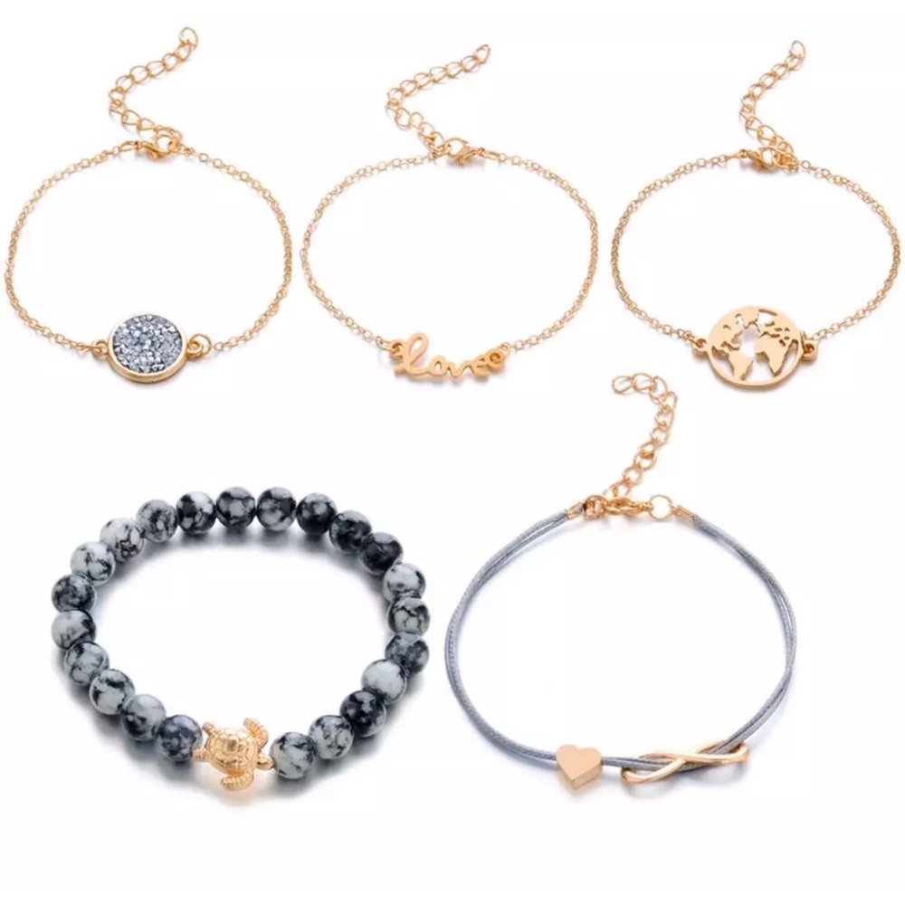 ✨NEW✨ 5pc travel love turtle natural bead bracelet - Picture 3 of 6